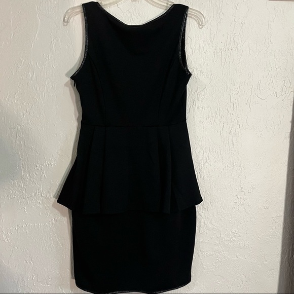nwt Catherine Malandrino Faux Leather Peplum Dress Size 6 - Picture 6 of 9
